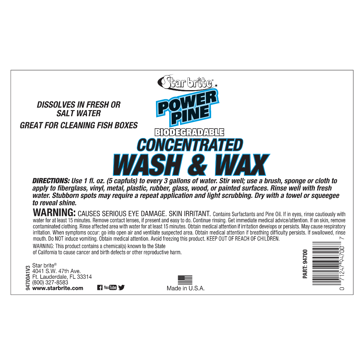 Starbrite - Power Pine Wash & Wax - 1 Gallon - 94700