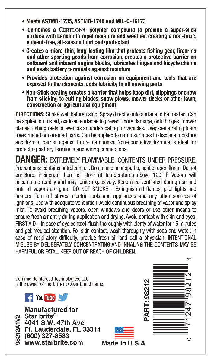 Starbrite - Ultimate Lubricating Fluid with Cerflon & Lanolin - 11.75 oz - 98212