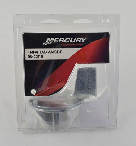 Mercury 98432T6 Outboard Zinc Anode Trim Tab - Fits Mercury/Mariner 9.9 - 15 HP (323cc) FourStroke Bigfoot, part of the PartsVu mercury outboard anodes & anode kit collection