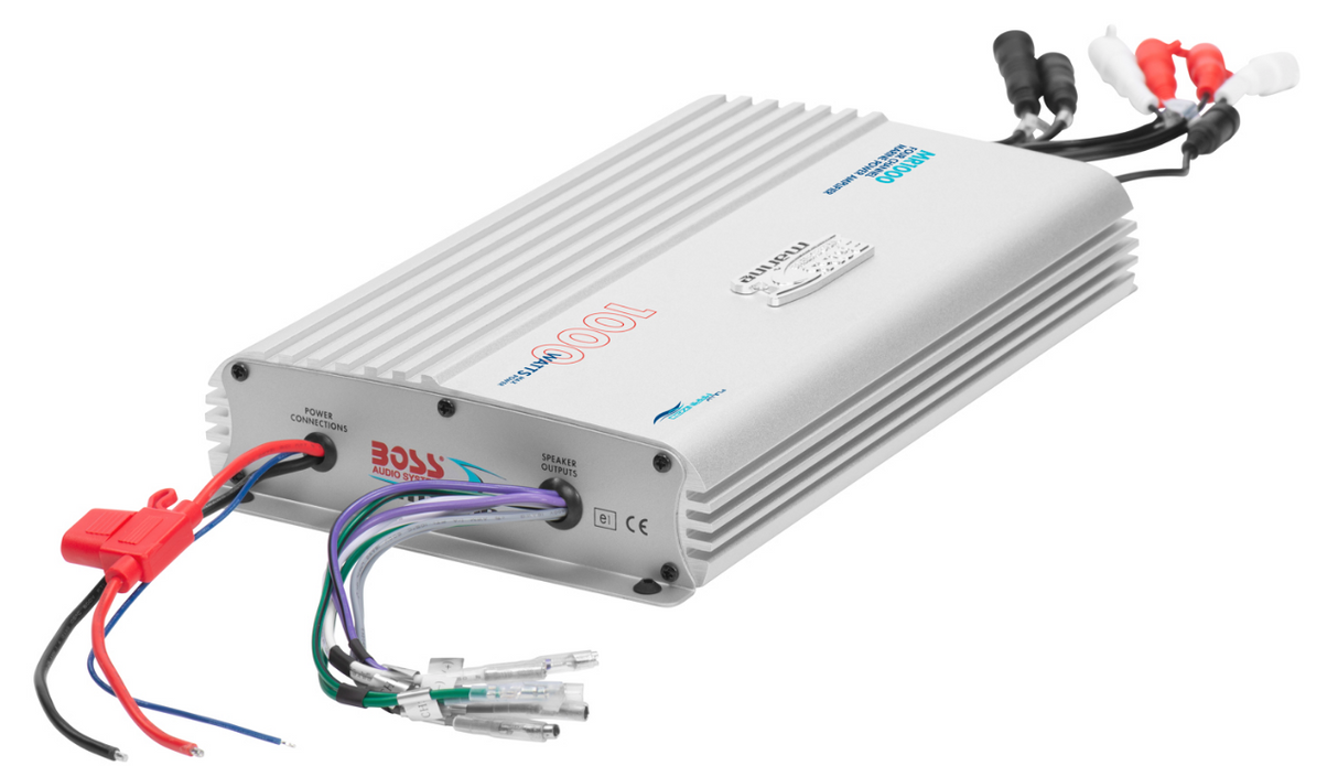 Boss Audio - MR1000 Marine Power Amplifier - 4-Channel MOSFET - Bridgeable - MR1000