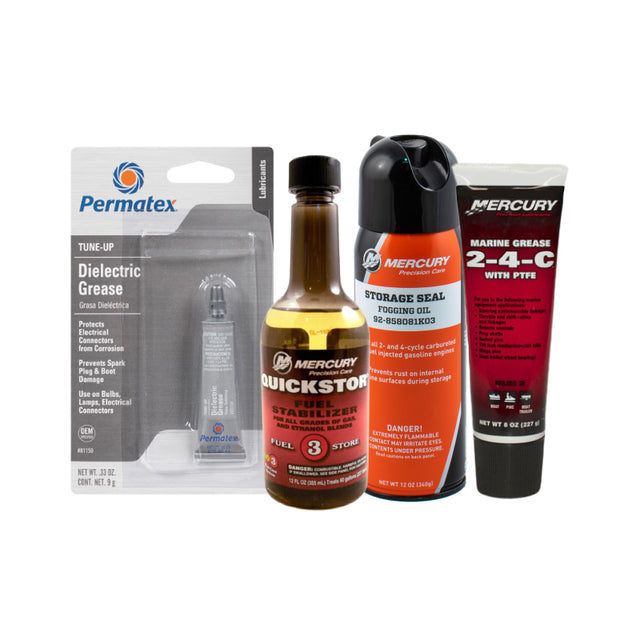 Mercury Premium Winterizing Kit – 12 oz Stabilizer, Fogging Oil, Grease & Dielectric Grease