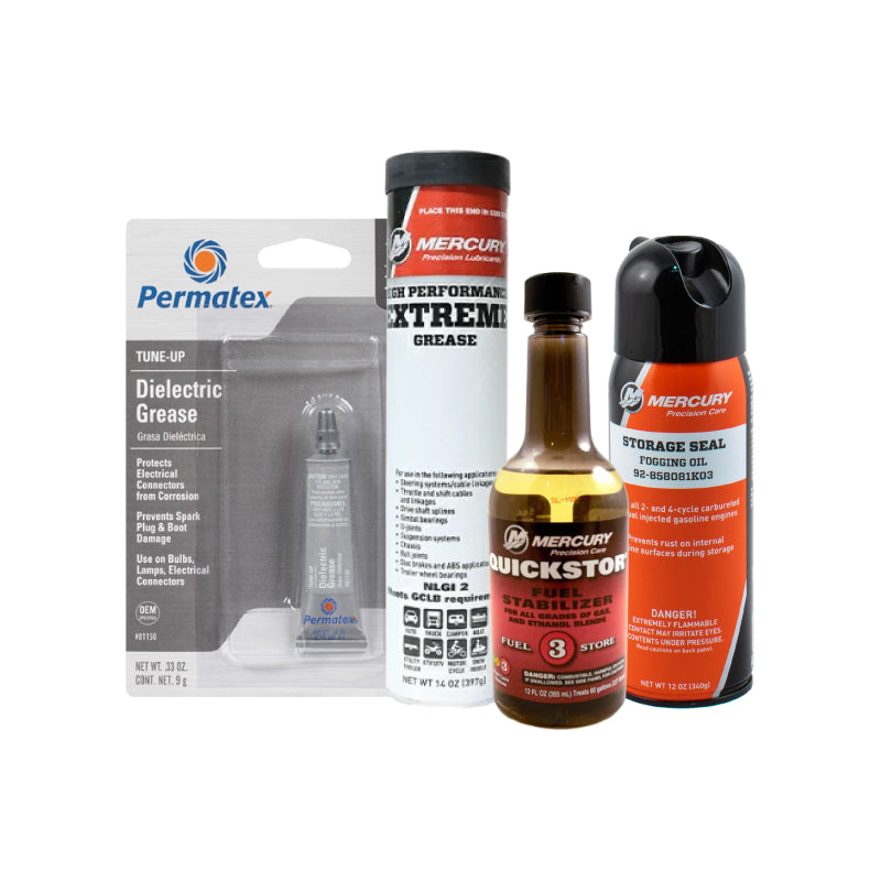 Mercury Premium Winterizing Kit – 12 oz Stabilizer, Fogging Oil, Mercury Extreme Grease & Dielectric Grease