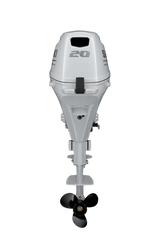 Suzuki Portable DF20ASW4 Outboard - 15" Shaft | Tiller Handle | Manual Start | Manual Tilt | 20 HP | 97 Lbs | Cool White