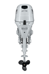 Suzuki Portable DF25ATHSW Outboard - 15" Shaft | Tiller Handle | Electric Start | Power Trim & Tilt | 25 HP | Cool White
