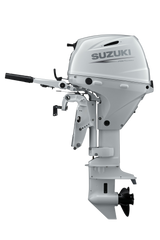 Suzuki Portable DF25ATHSW Outboard - 15" Shaft | Tiller Handle | Electric Start | Power Trim & Tilt | 25 HP | Cool White