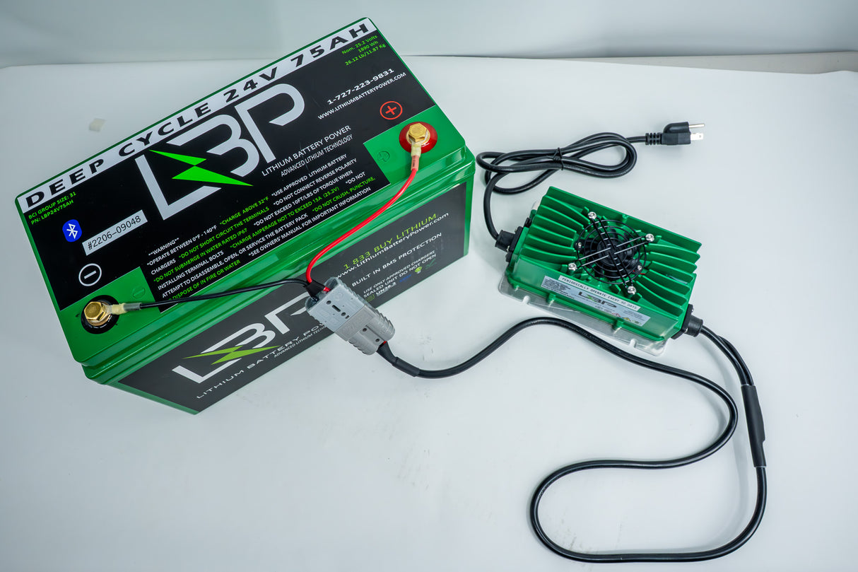 Lithium Battery Power - 24v 12Ah IP65 Lithium Charger With Trickle Charge Feature