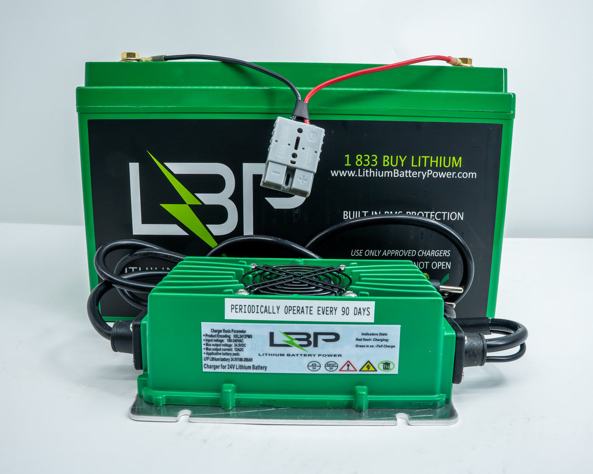 Lithium Battery Power - 24v 12Ah IP65 Lithium Charger With Trickle Charge Feature