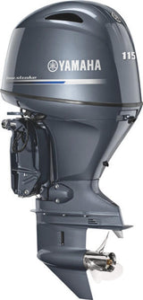 Yamaha F115LB Outboard - 20-Inch Shaft | 1.8-Liter In-Line 4 | Remote Mechanical Control | Electric Start | Power Trim and Tilt | Gray
