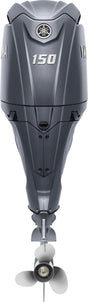 Yamaha F150XD Outboard - Gray | 25-Inch Shaft | Mechanical Control | Electric Start | Power Trim & Tilt