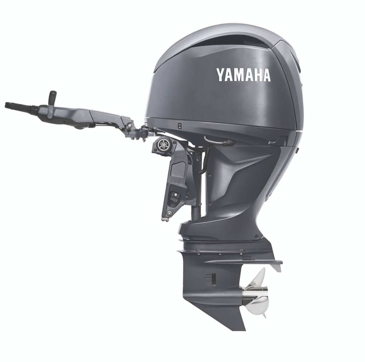Yamaha F200XHA Oubtoard - Gray | 25-Inch Shaft | Tiller Handle | Electric Start | Power Trim  Tilt | EFI with Variable Camshaft Timing