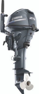 Yamaha F25LWTHC Outboard - 20-Inch Shaft | Tiller Handle | Manual Start | Power Trim & Tilt | DEC | Gray