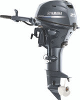 Yamaha F25SMHC Outboard - 15-Inch Shaft | Tiller Handle | Manual Start | Manual Tilt | Gray