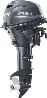 Yamaha F25SWC Outboard - 15-Inch Shaft | Tiller Handle | Manual Start | Manual Tilt | DEC | Gray
