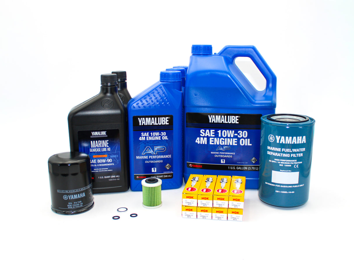 Yamaha F350 V8 100 Hour Service Maintenance Kit - Yamalube 10W-30