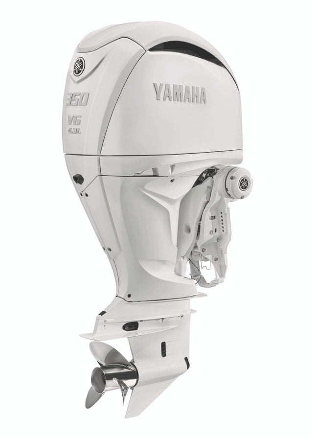 Yamaha F350XSA2 Outboard - 25-Inch Shaft | 4.3-Liter V6 | Digital Electronic Control | Electronic Fuel Injection | Electric Start | Power Trim and Tilt | Pearl White