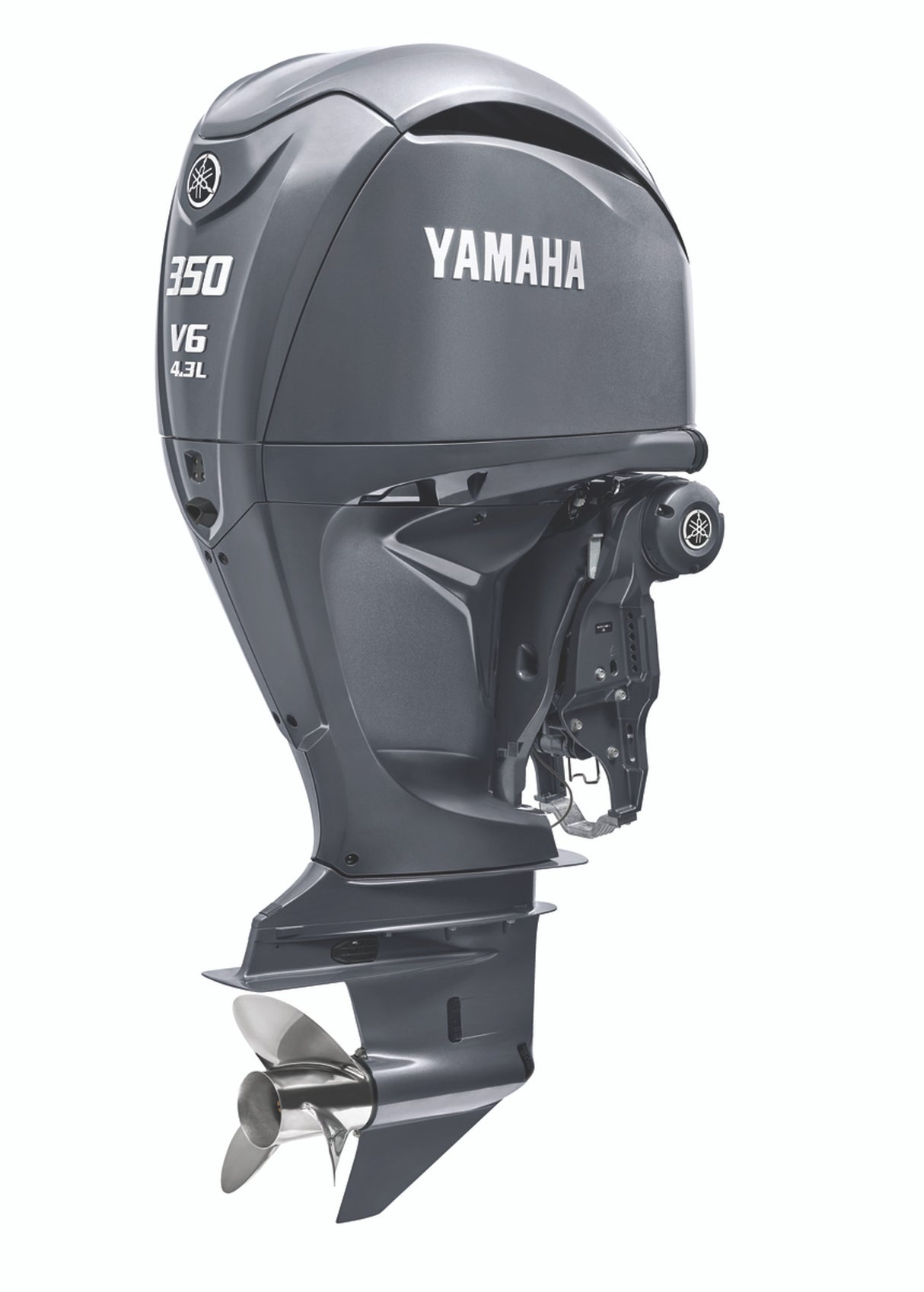 Yamaha LF350ESA Outboard - 35-Inch Shaft | 4.3-Liter V6 | Digital Electronic Control | Electronic Fuel Injection | Electric Start | Power Trim and Tilt | Gray | Counter Rotation