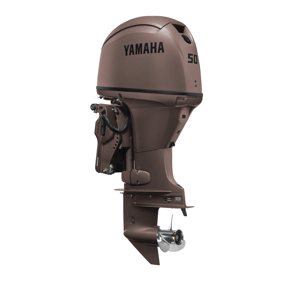 Yamaha F50LC3 Outboard - 20-Inch Shaft | Remote Control | Electric Start | Power Trim & Tilt | Matte Brown