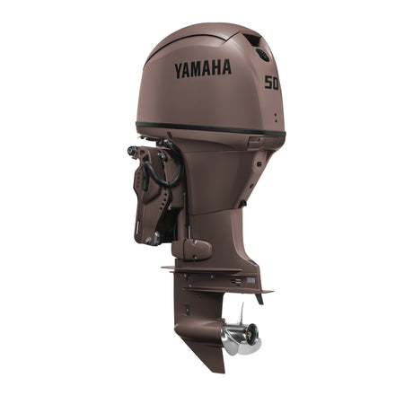 Yamaha F50LC3 Outboard - 20-Inch Shaft | Remote Control | Electric Start | Power Trim & Tilt | Matte Brown