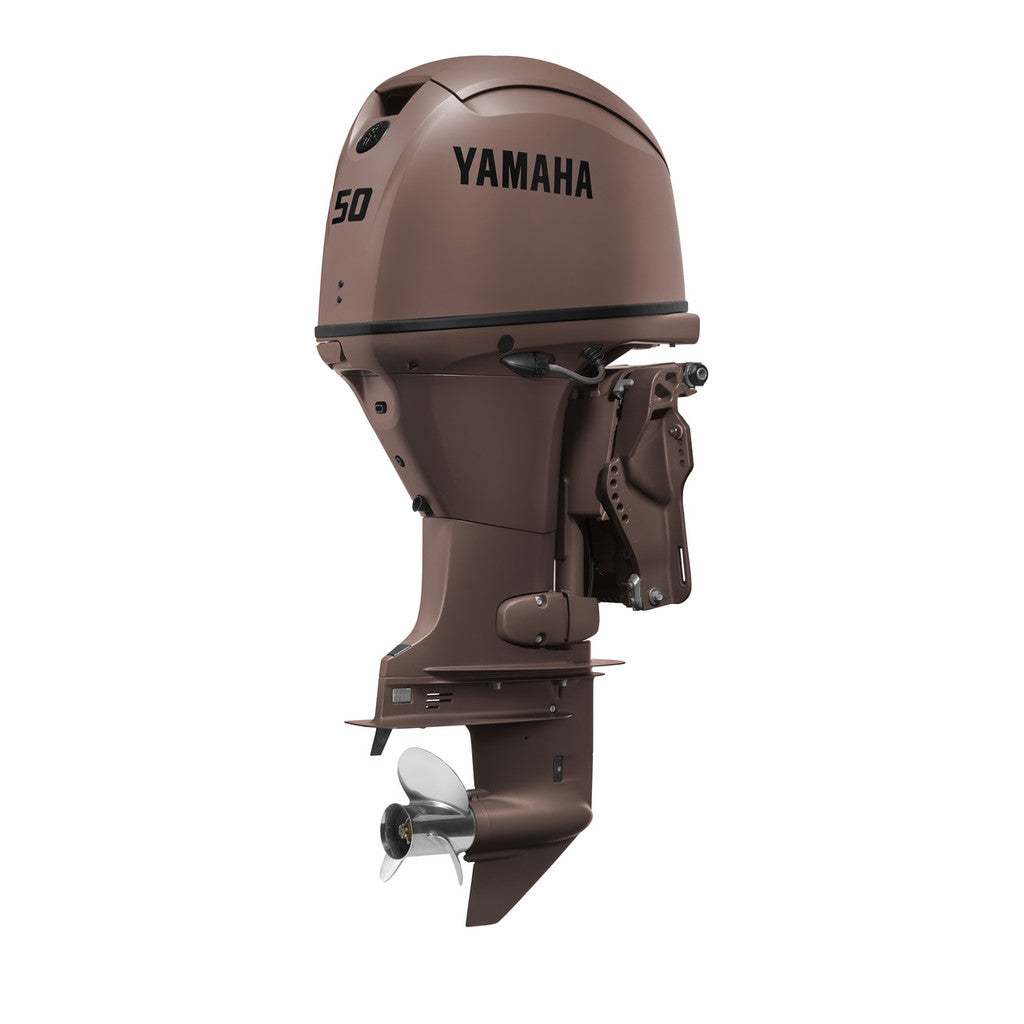 Yamaha F50LC3 Outboard - 20-Inch Shaft | Remote Control | Electric Start | Power Trim & Tilt | Matte Brown