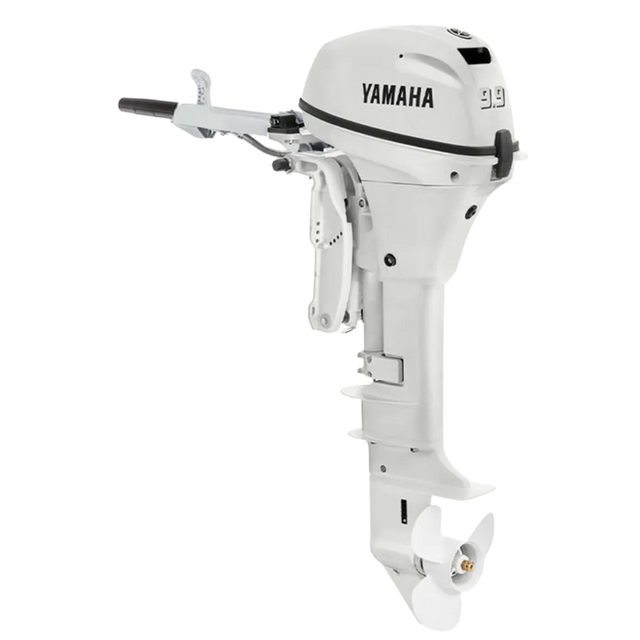Yamaha F9.9SMHB2 Outboard  -15-Inch Shaft | Tiller Handle | Manual Start | Manual Tilt | Pearl White