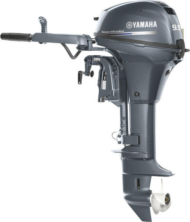 Yamaha F9.9LMHB Outboard - 20-Inch Shaft | Tiller Handle | Manual Start | Manual Tilt | Gray