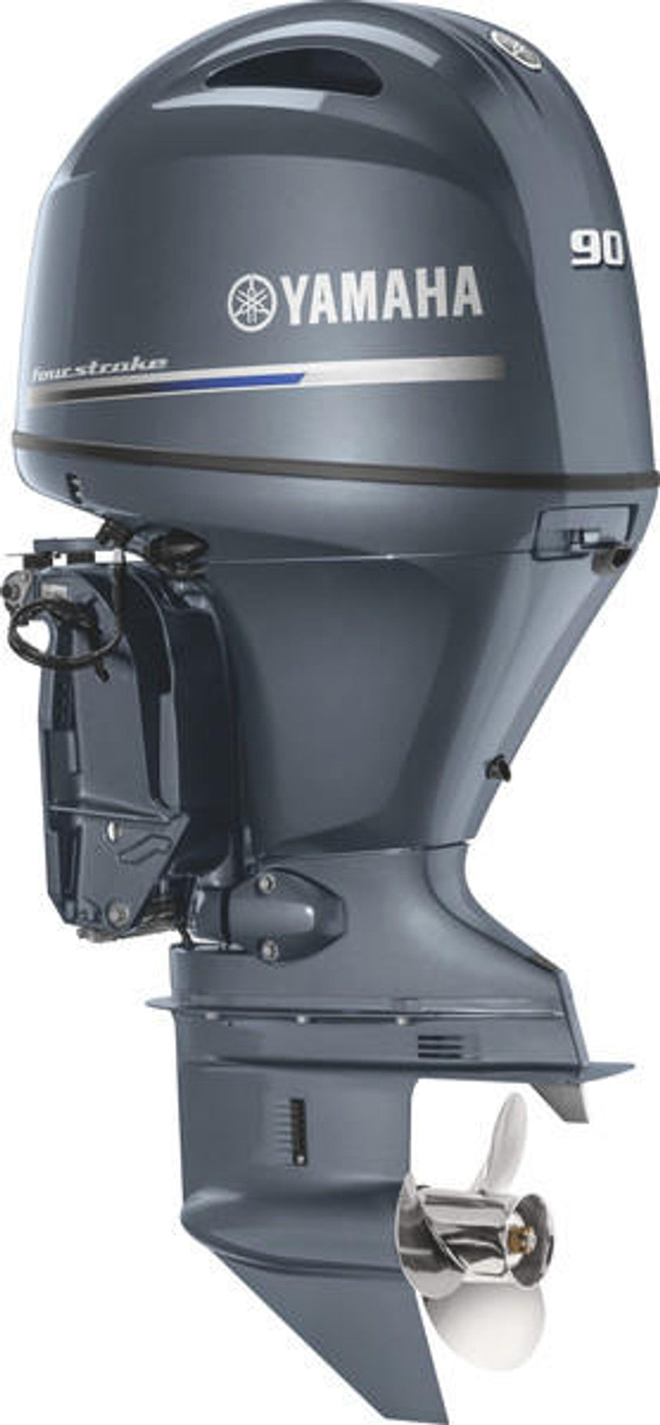 Yamaha F90XB Outboard - 25-Inch Shaft | Remote Control | Electric Start | Power Trim &amp; Tilt | Gray