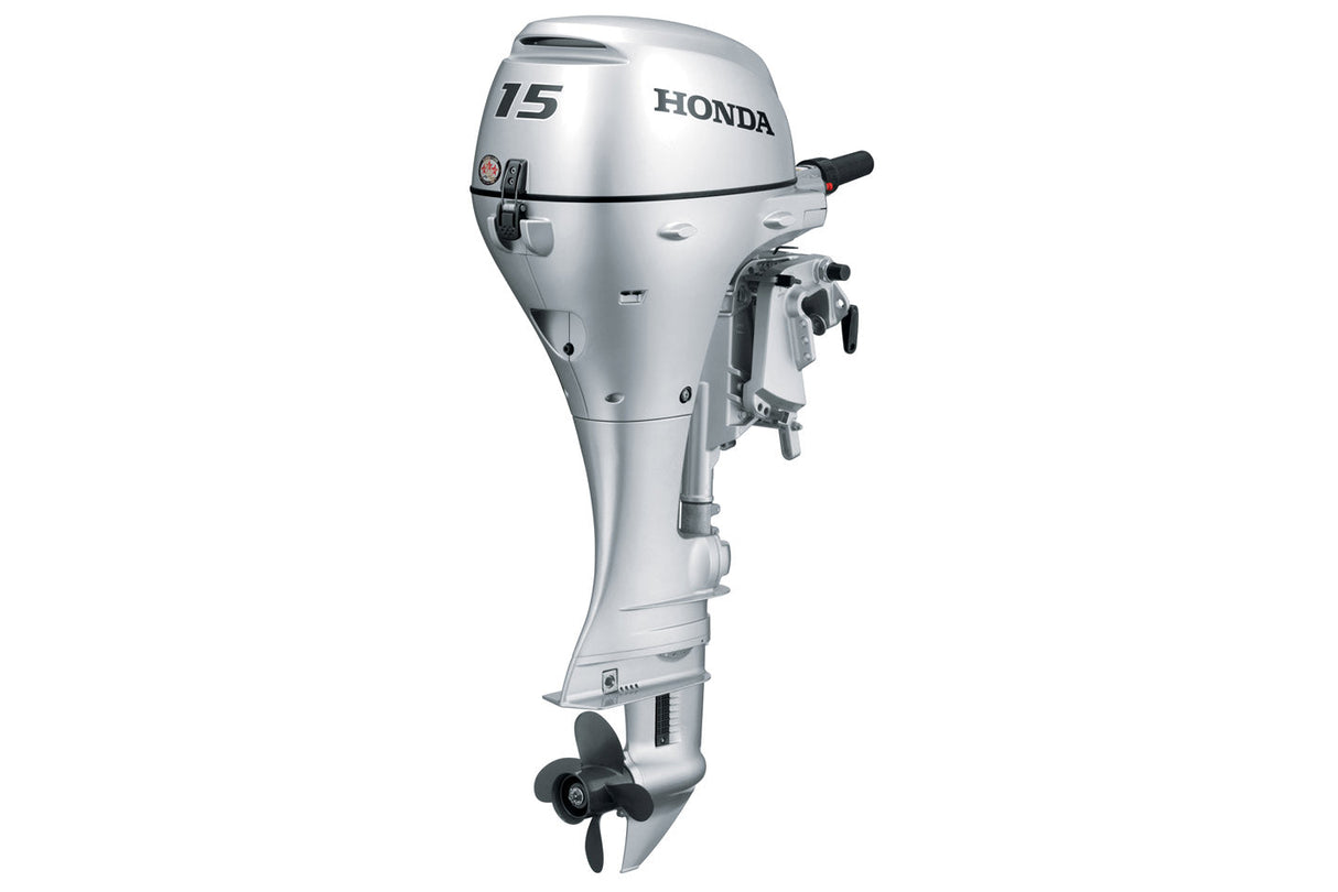 Honda BF15D3LHT Outboard - 20" Shaft | Electric Start | Power Tilt | Tiller | Silver