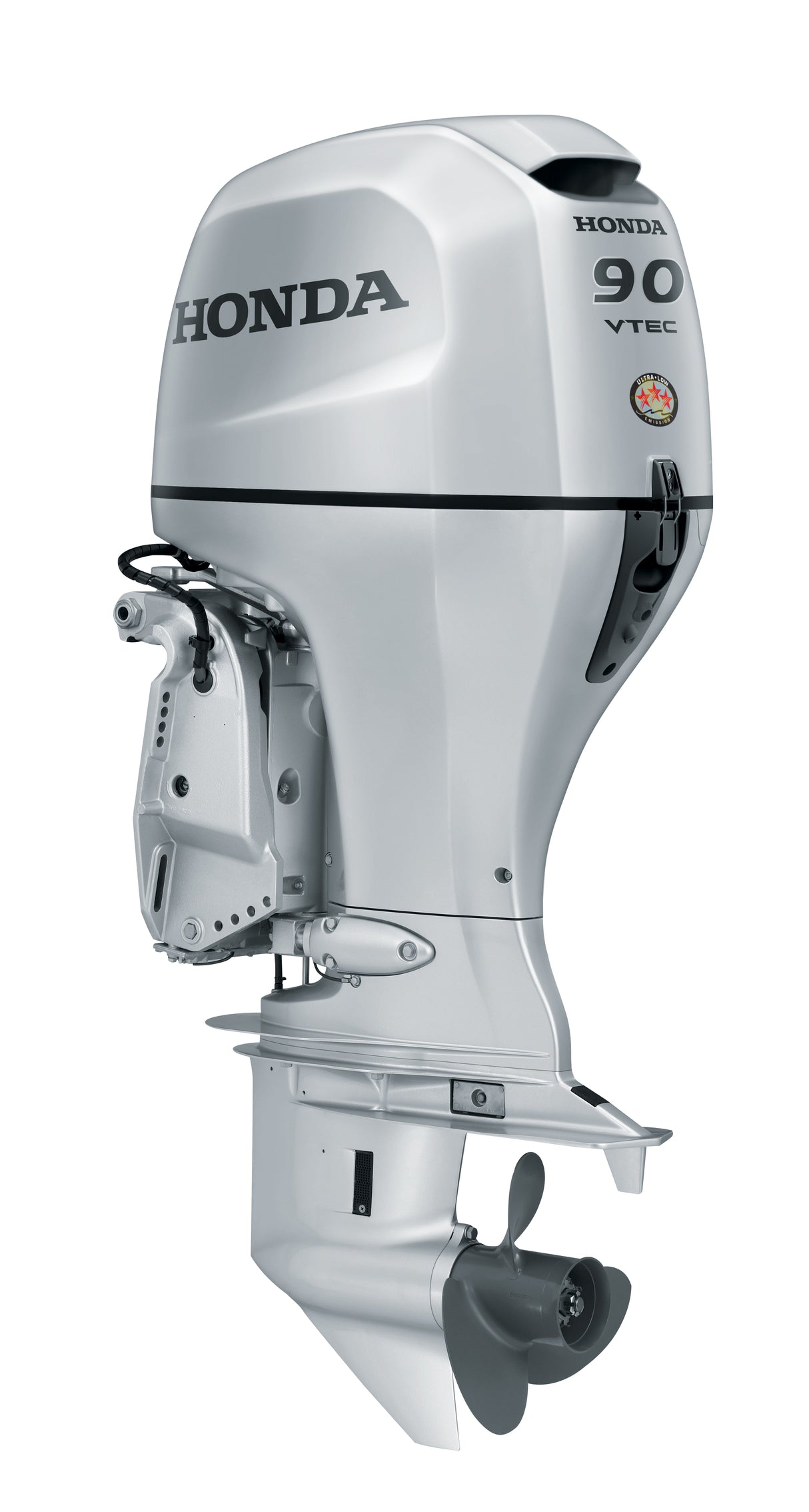 Moteur hors-bord Honda BF90D5XRTA - Arbre de 25 pouces | Commande à distance | Démarrage électrique | Relevage électrique | Argent