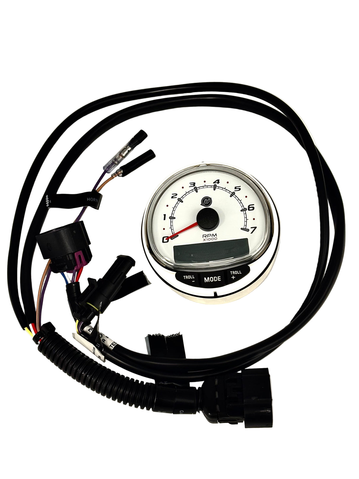 Mercury - SC1000 7000 RPM Tachometer - White Face - Fits 85mm Dia Hole - For All SmartCraft Compatible Engines - 79-8M0135634