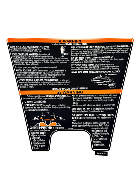 Yamaha - Label, Warning Uni - F3X-U41B1-00-00