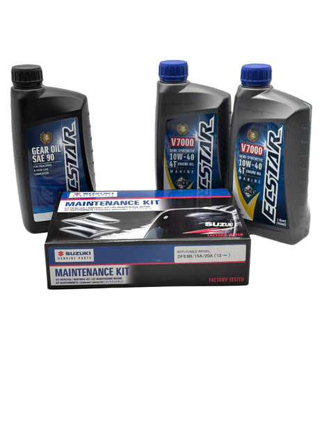 Suzuki DF9.9B | DF15A | DF20A Service Kit - 10W40 Ecstar Oil - 2013-Current