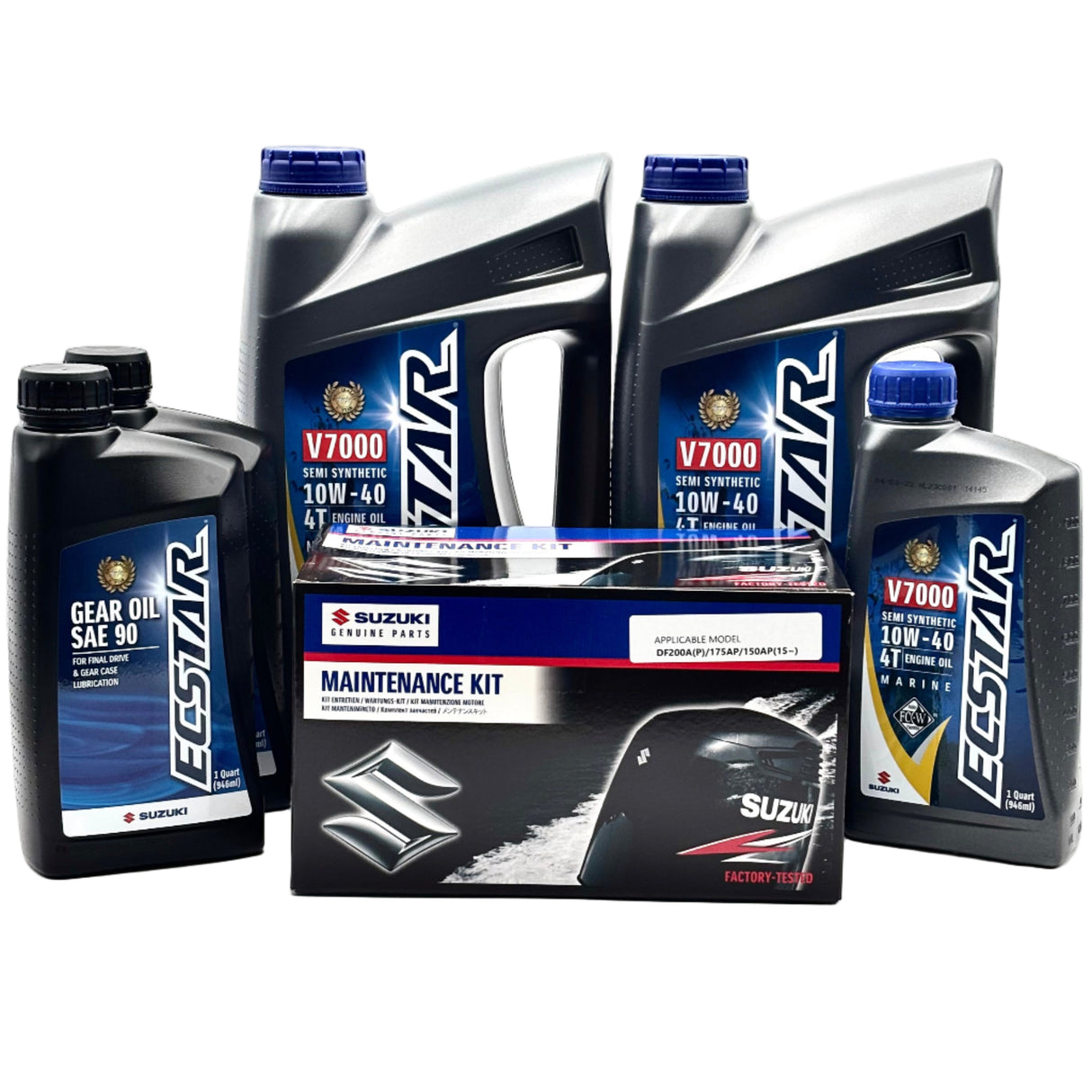 Suzuki DF150A, DF175A & DF200A Service Kit – 10W40 Ecstar Oil – 2016 & Newer