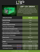 Lithium Battery Power - 12v 280Ah Lithium Battery