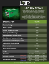 Lithium Battery Power - 48v 120Ah Lithium Battery with Bluetooth Monitoring
