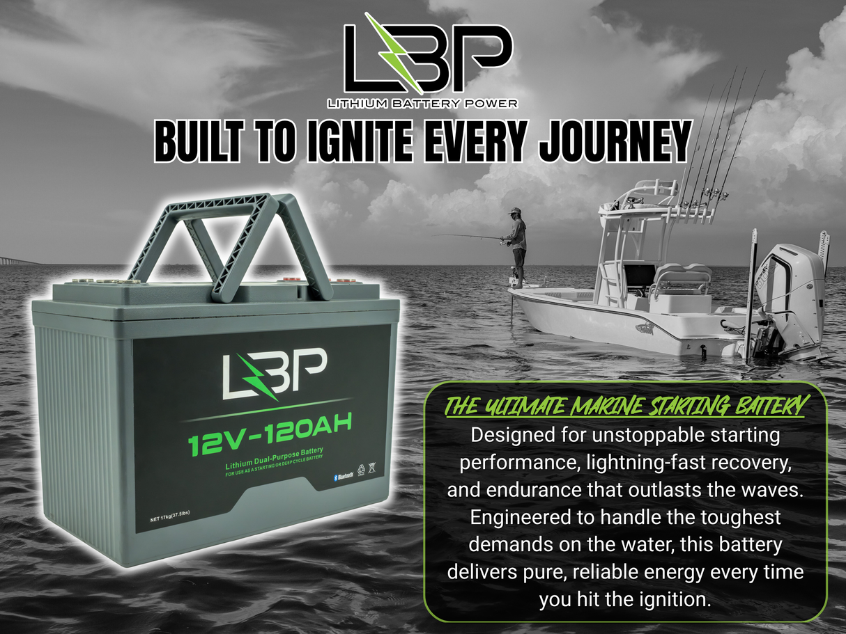 Lithium Battery Power - 12v 120Ah Lithium Crank Battery with Bluetooth Monitoring