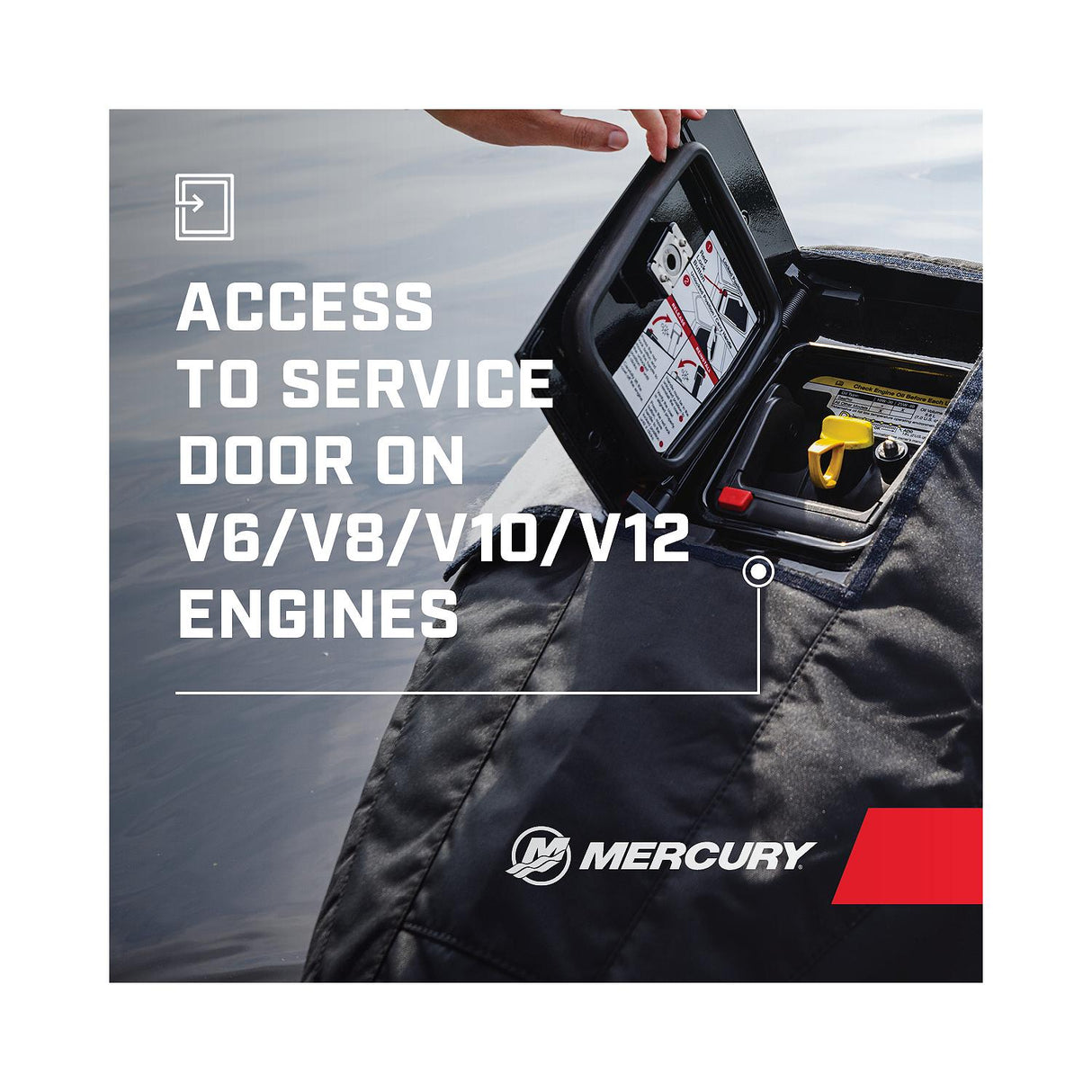 Mercury -  250hp 4.6L V8 (White) - Vented Splash Cover - 8M0228521