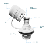 Flushmaster Outboard Engine Flush Port Quick Connect for Mercury - White - FMQCMW - labeled