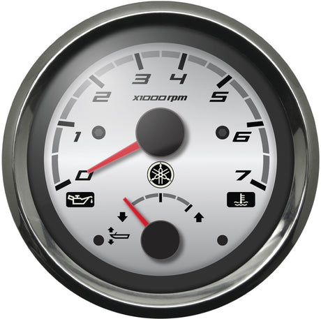 Yamaha - Combination Tachometer-Trim Gauge Chrome Bezel Silver Face | N80-8350T-10-00