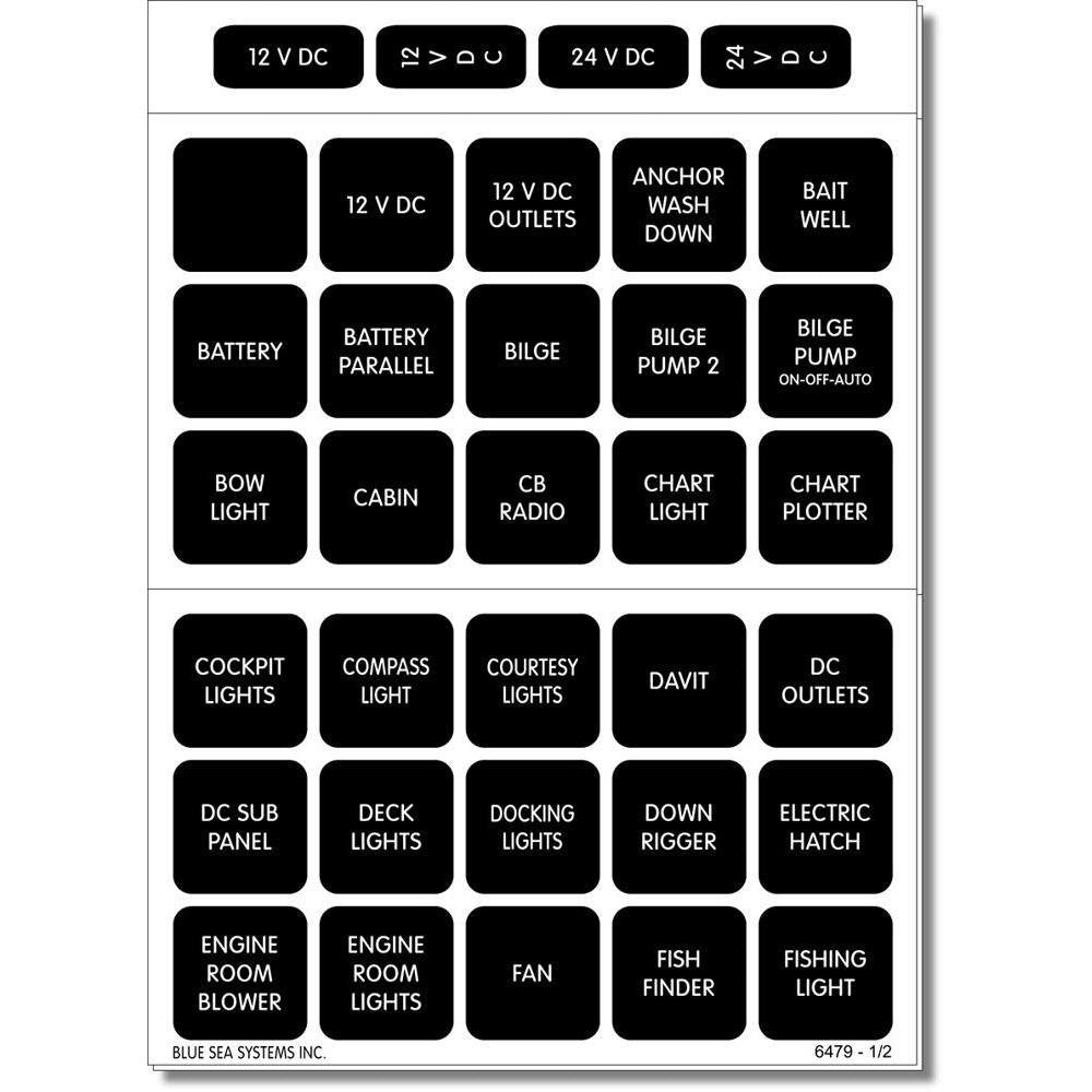 Blue Sea 4216 Square Format Label Set - 60 - 4216