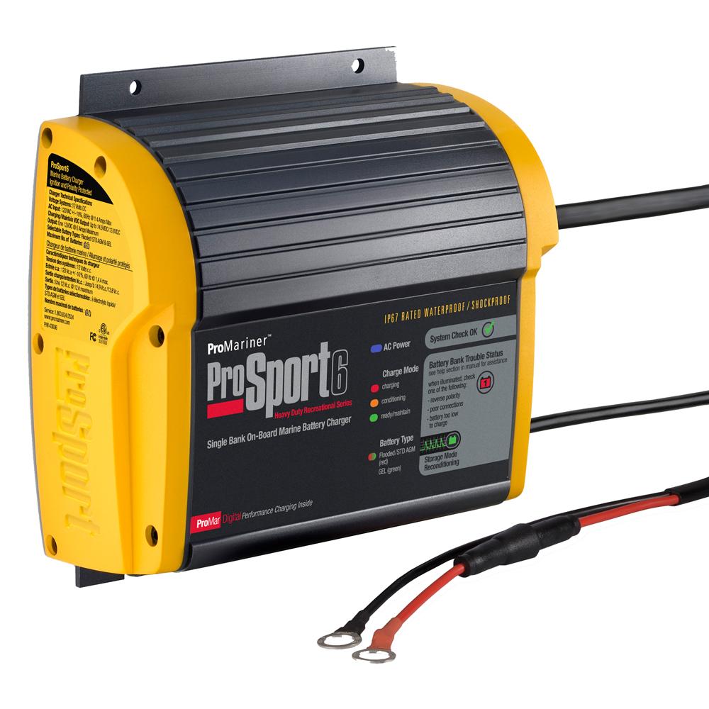 ProMariner ProSport 6 PFC Gen 3 Heavy Duty Recreational Series On-Board Marine Battery Charger - 6 Amp - 1 Bank - 43023