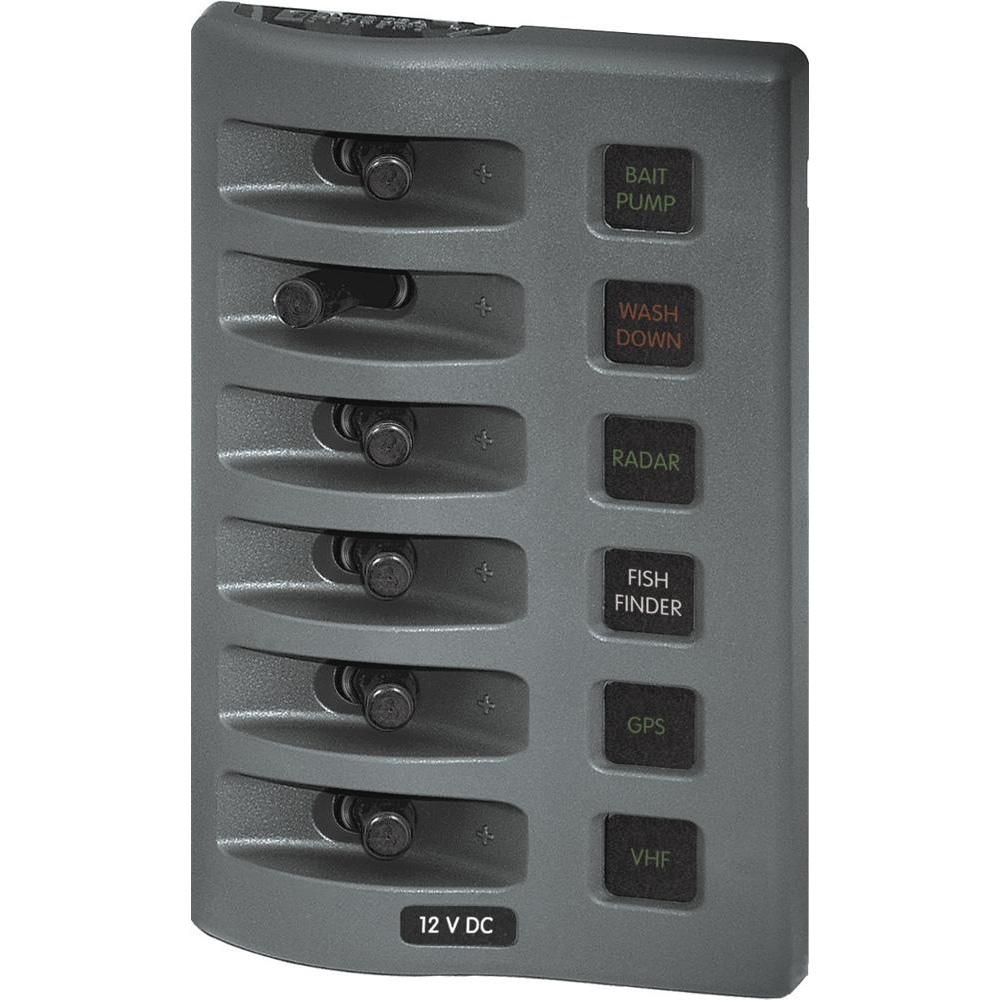 Blue Sea 4306 WeatherDeck Water Resistant Fuse Panel - 6 Position - Grey - 4306