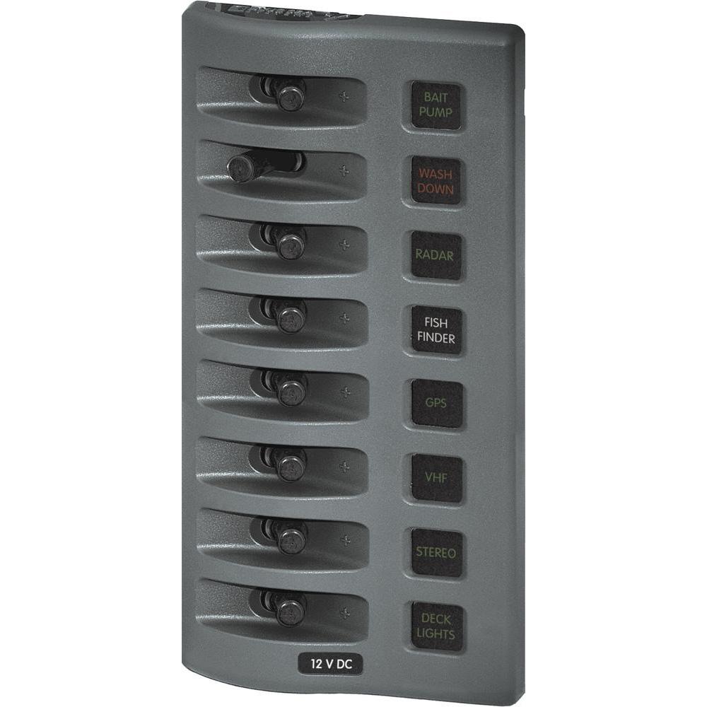 Blue Sea 4308 WeatherDeck Water Resistant Fuse Panel - 8 Position - Grey - 4308