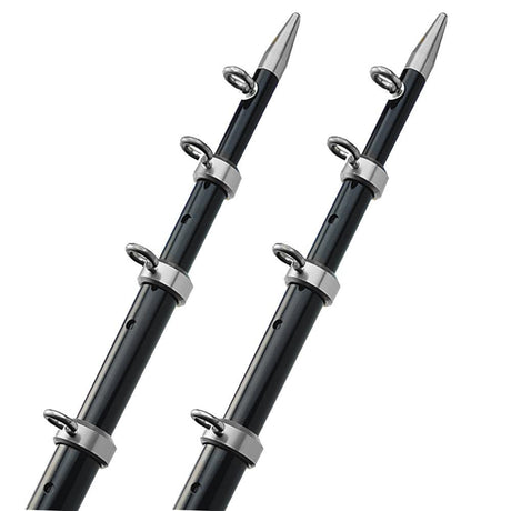 TACO 18' Telescopic Outrigger Poles HD 1-1/2" - Black/Silver - OT-0552BKA186