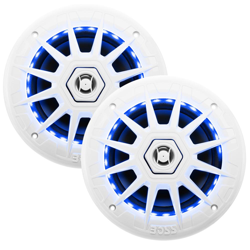 Boss Audio - MRGB65 Coaxial Marine 6.5" Speakers with RGB LED Lights - MRGB65