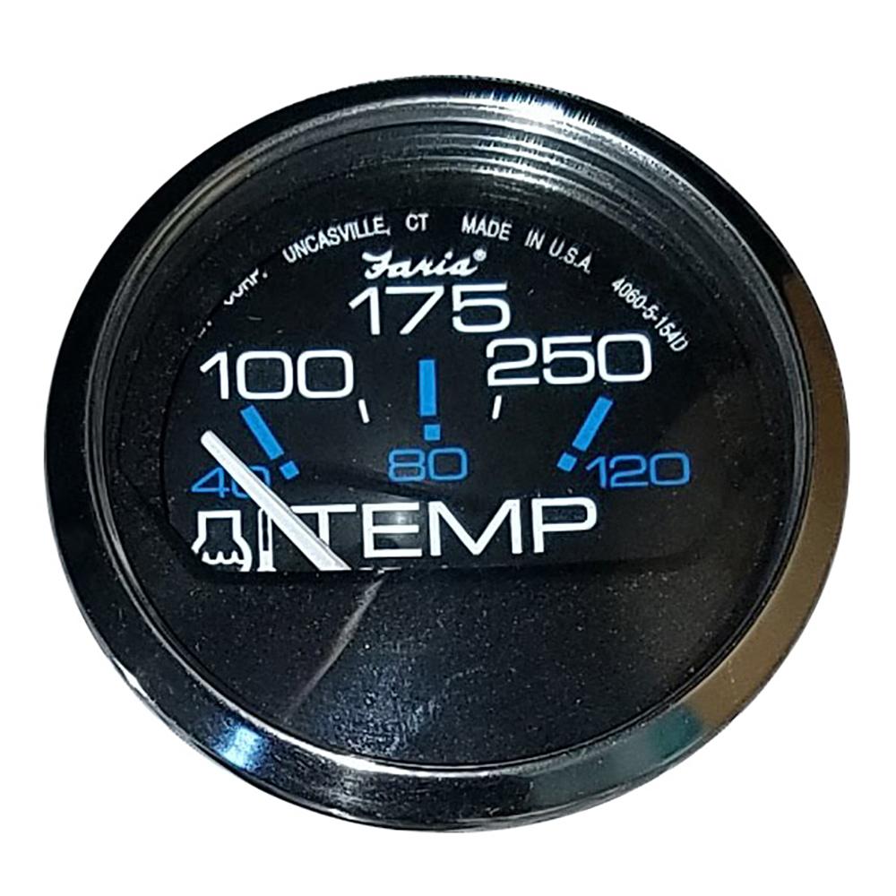 Faria Chesapeake Black 2" Water Temperature Gauge (100-250F) - 13704