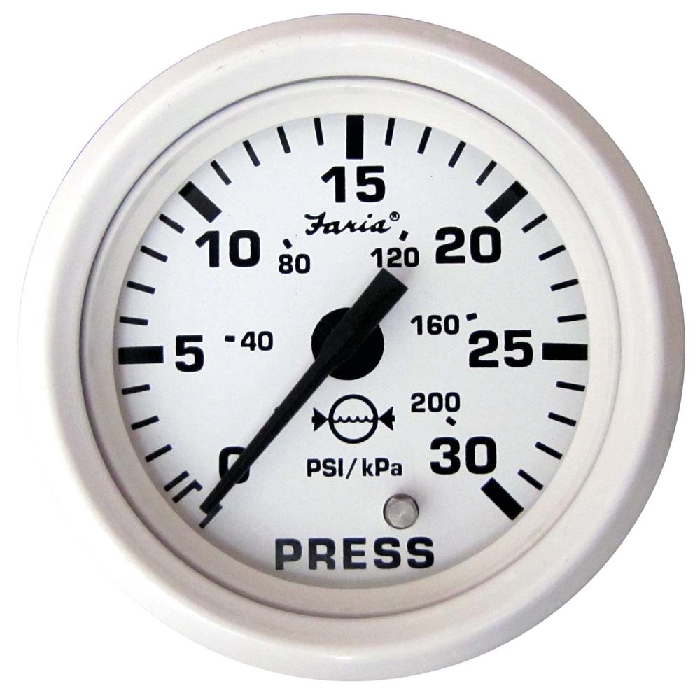 Faria Dress White 2" Water Pressure Gauge Kit - 30 PSI - 13108