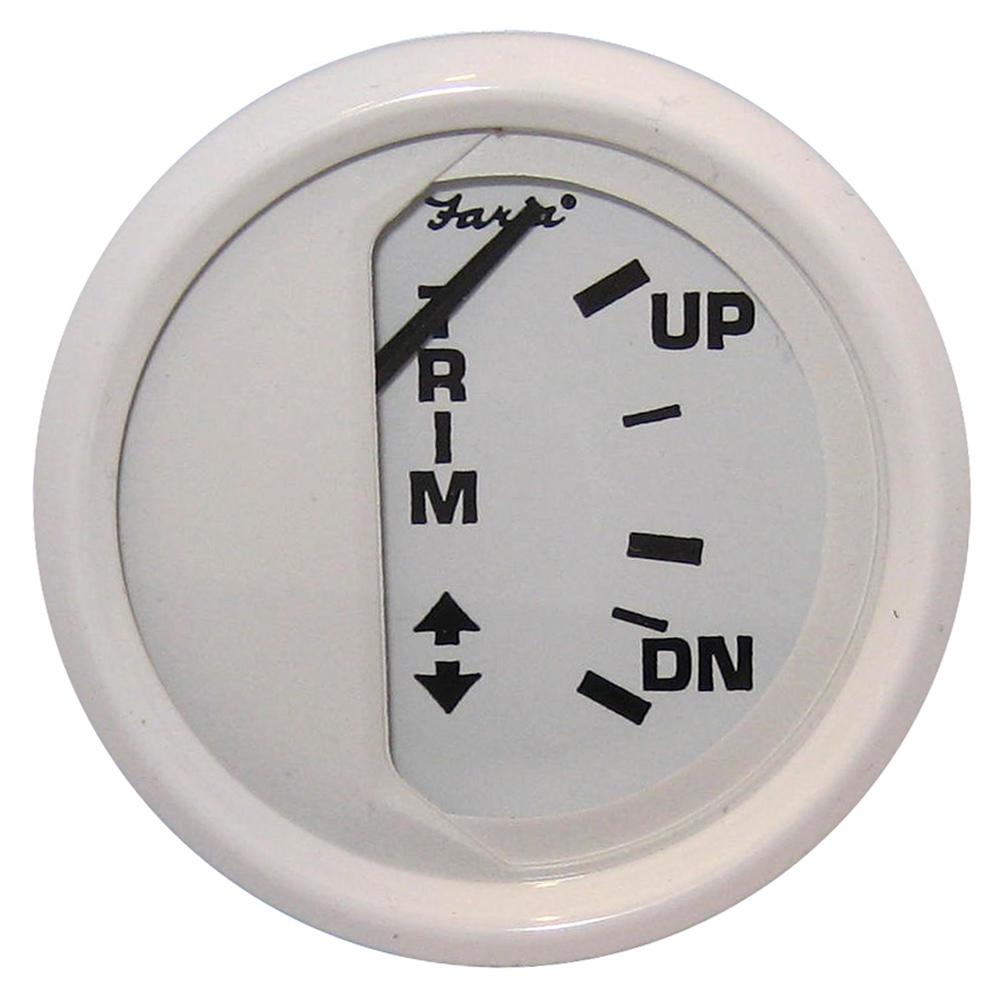 Faria Dress White 2" Trim Gauge (Mercury / Mariner / Mercruiser / Volvo DP / Yamaha &#39;01 and newer) - 13122