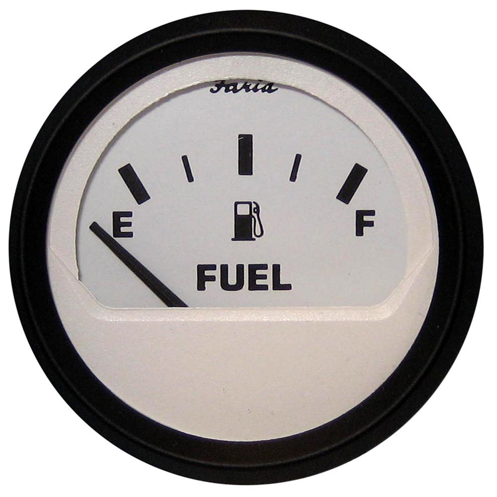 Faria Euro White 2" Fuel Level Gauge (E-1/2-F) - 12901