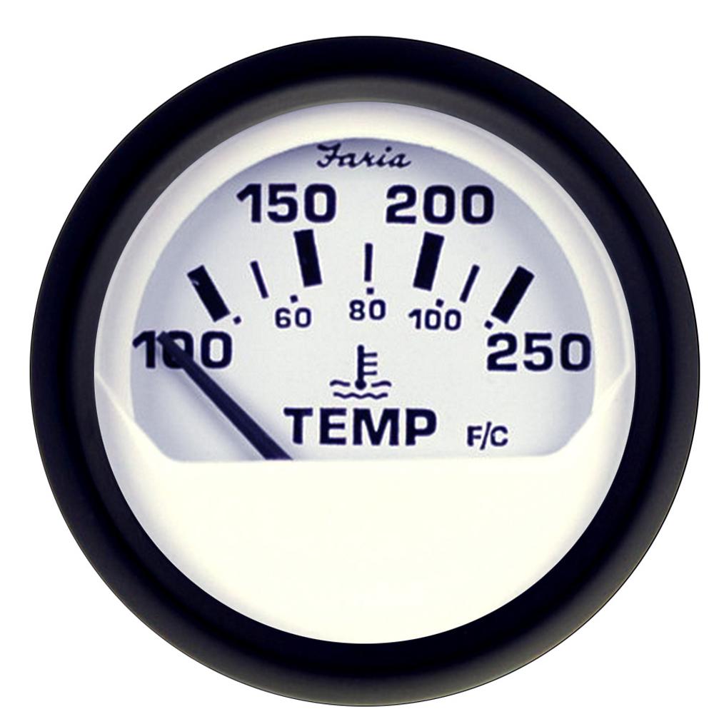 Faria Euro White 2" Water Temperature Gauge (100-250F) - 12904