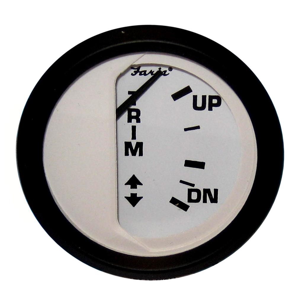 Faria Euro White 2" Trim Gauge f/ Mercury / Mariner /Mercruiser/Volvo DP/ Yamaha &#39;01 and Newer - 12916